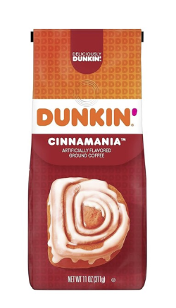 US Dunkin Cinnamania Ground Coffee Bag 311g