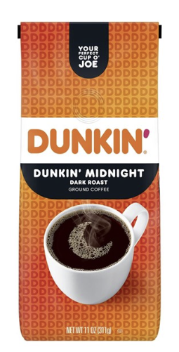 US Dunkin Midnight Ground Coffee Bag 311g
