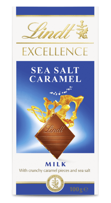 Lindt Excellence Milk Sea Salt Caramel 100g - Tom's Confectionery Warehouse