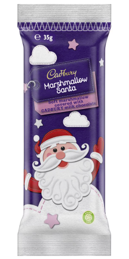 Cadbury Christmas Chocolate Marshmallow Santa 35g - Tom's Confectionery Warehouse