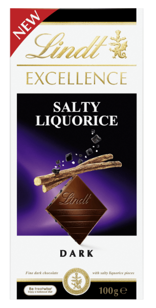 Lindt Excellence Dark Salty Liquorice 100g - Tom's Confectionery Warehouse