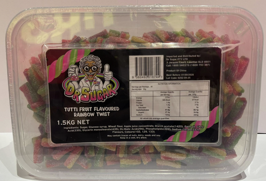 Dr Sugar Tutti Fruit Flavoured Rainbow Twist 1.5kg