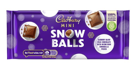 UK Cadbury Dairy Milk Mini Snowballs Block 110g - Tom's Confectionery Warehouse