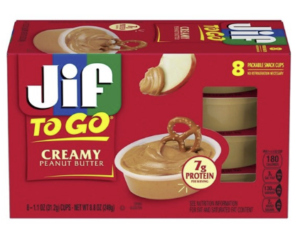 US Jif To Go Creamy Peanut Butter 8 Cups 249g