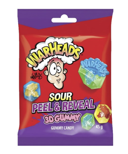 Warheads Sour Peel & Reveal 3D Gummy 45g