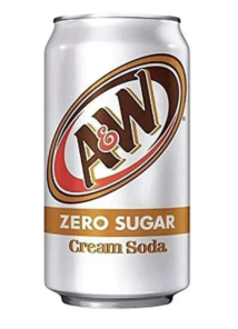 US A&W Cream Soda Zero Sugar 355ml - Tom's Confectionery Warehouse