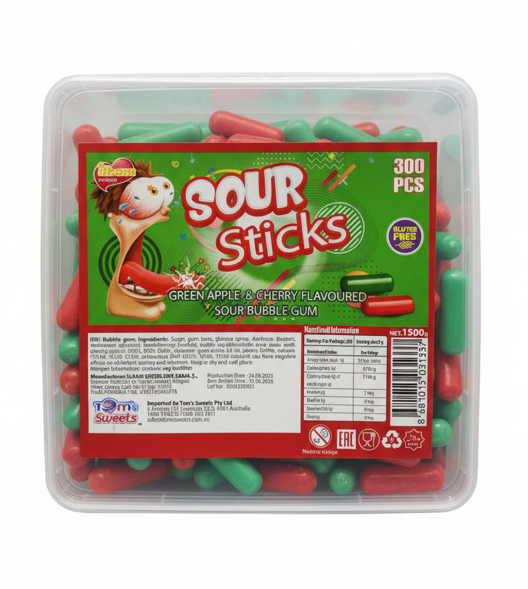 Tom's Sweets Sour Sticks 1.5kg
