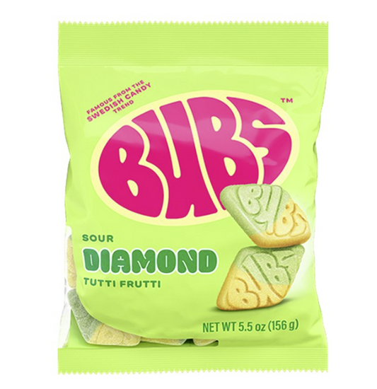 Bubs Sour Diamond Tutti Frutti 156g - Tom's Confectionery Warehouse