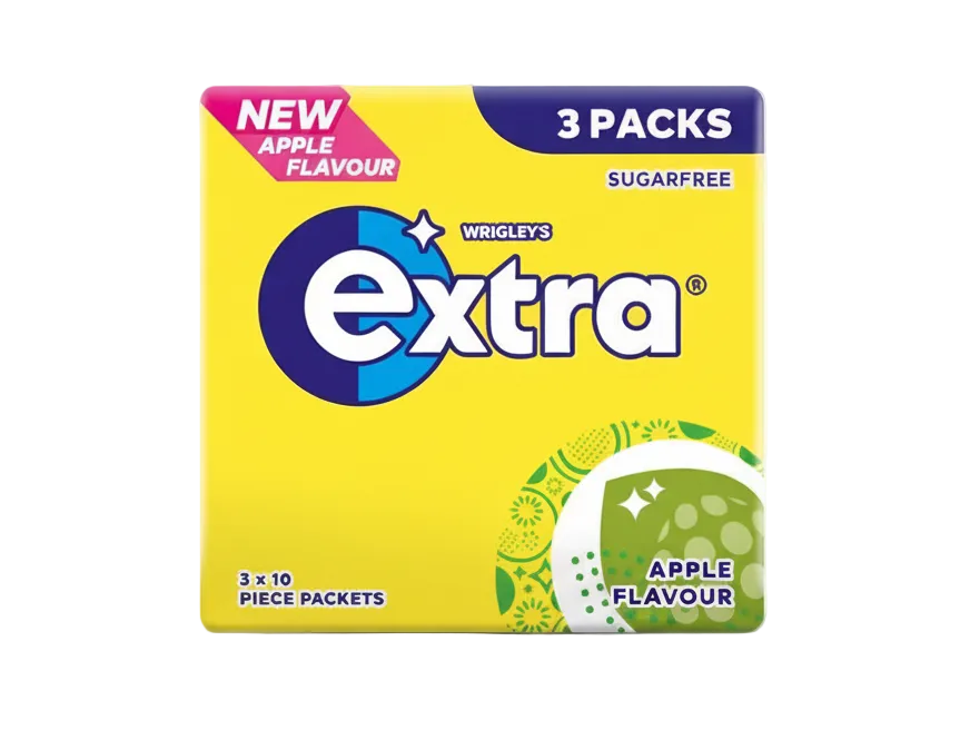 Wrigley's Extra Apple Chewing Gum 3 Packs - Tom's Confectionery Warehouse