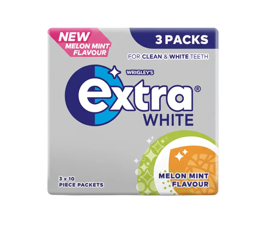 Wrigley's Extra Melon Mint Chewing Gum 3 Packs - Tom's Confectionery Warehouse