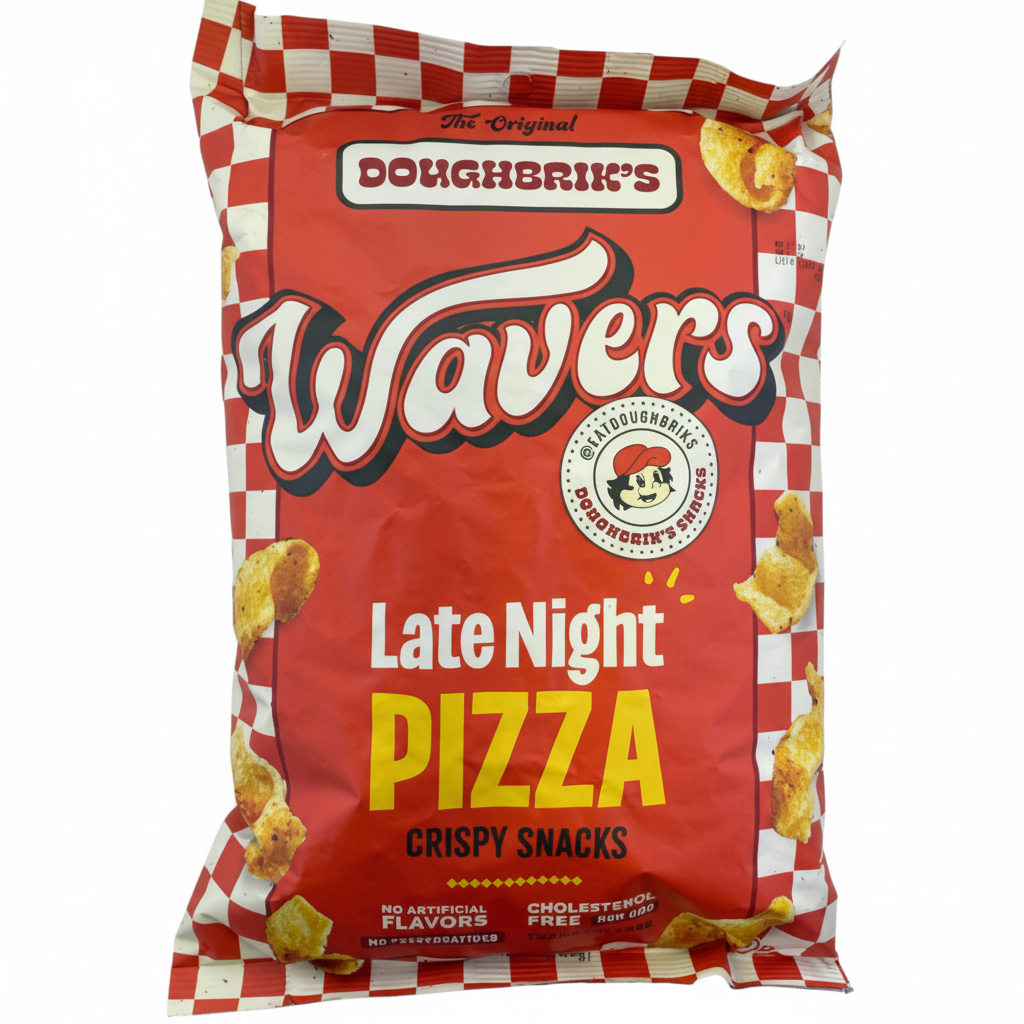 US Doughbrik's Wavers Pizza Crispy Snacks 126g