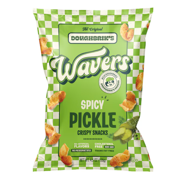 US Doughbrik's Wavers Spicy Pickle Crispy Snacks 126g
