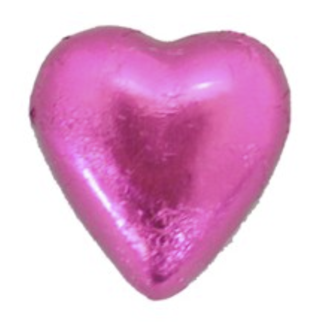 Pauls Chocolates Hot Pink Milk Chocolate Hearts - Tom's Confectionery Warehouse