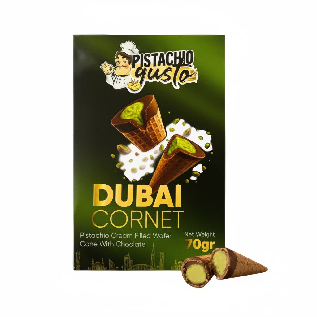 Pistachio Gusto Mini Dubai Cornet Chocolate 70g