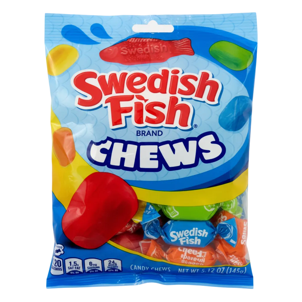 Swedish Fish Chews Assorted Soft & Chewy Candy 145g