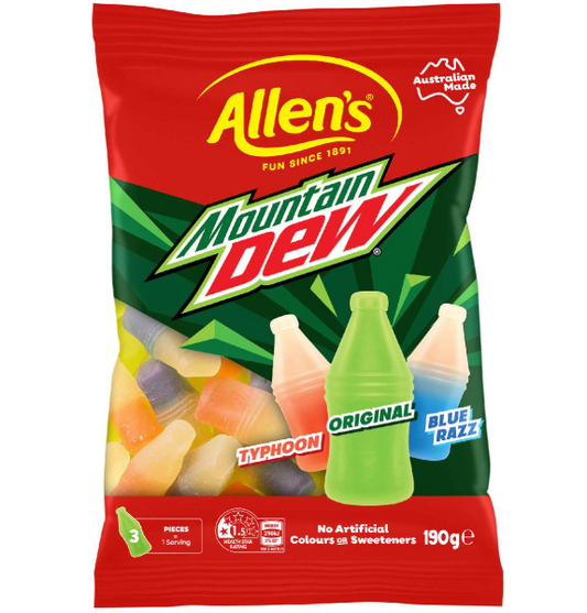 Allen's Mountain Dew Jellies Bag 190g