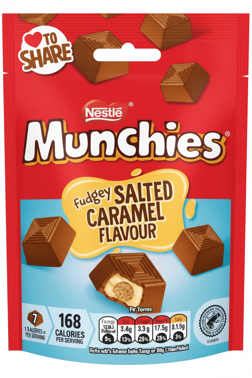 UK Nestle Munchies Salted Caramel Fudge 97g