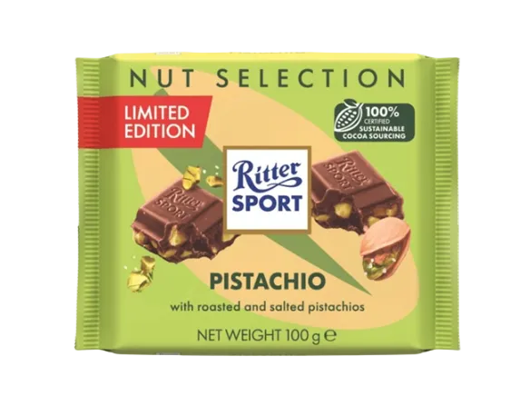 Ritter Sport Pistachio Tower Milk Chocolate Bar 100g