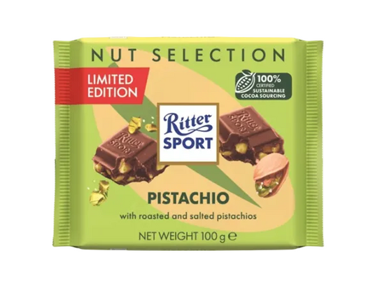 Ritter Sport Pistachio Tower Milk Chocolate Bar 100g