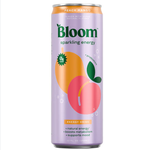Bloom Sparkling Energy Drink Peach Mango 355ml