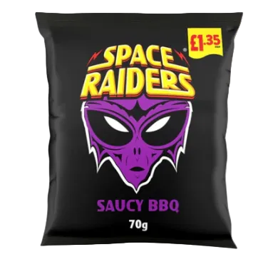 Space Raiders Saucy BBQ Crisps 70g