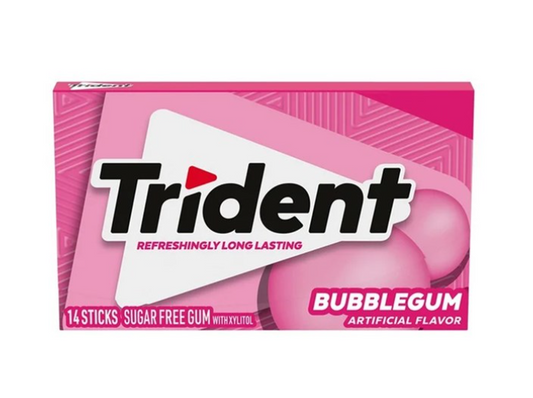 Trident Bubblegum Gum 14 Sticks