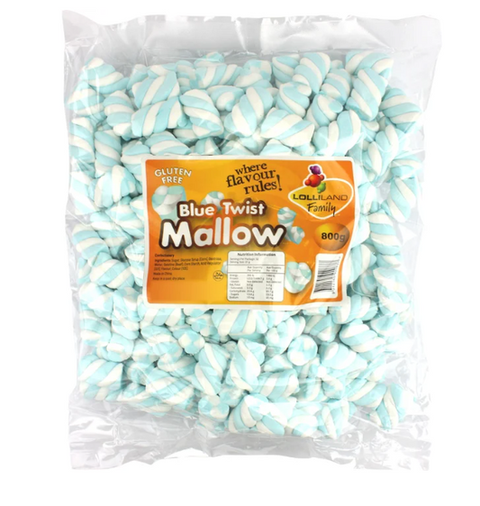 Lolliland Blue & White Twist Mallow 800g