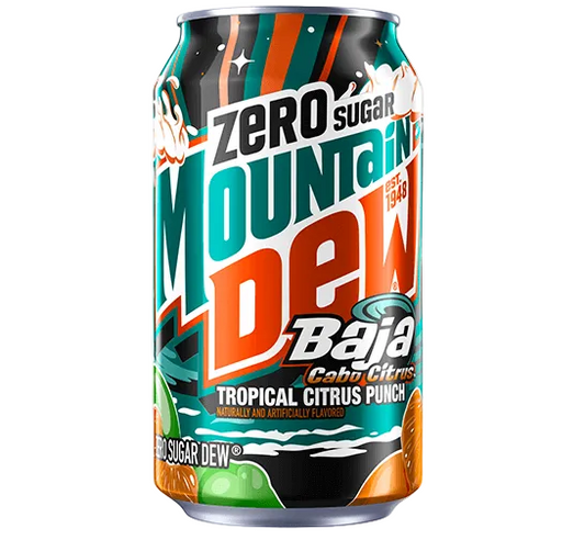 US MTN Dew Zero Sugar Baja Cabo Tropical Citrus Punch 355ml
