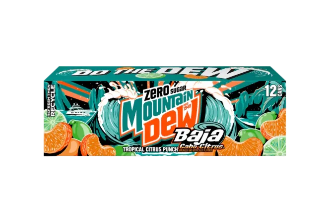 US MTN Dew Zero Sugar Baja Cabo Tropical Citrus Punch 355ml
