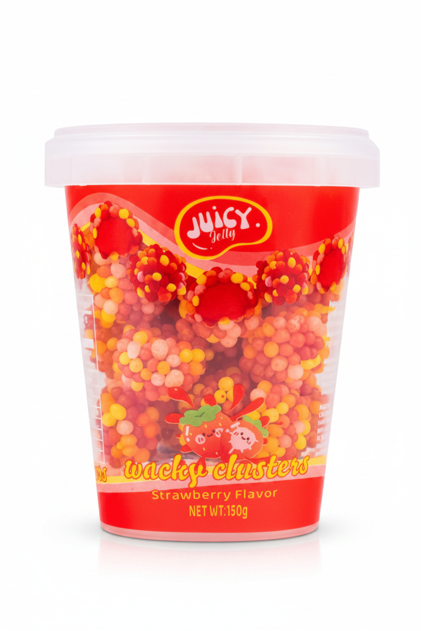 Juicy Jelly Wacky Cluster Strawberry Cup 150g