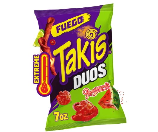 Takis Fuego Duos Hot Chili Pepper, Lime & Watermelon Snack Mix 86g