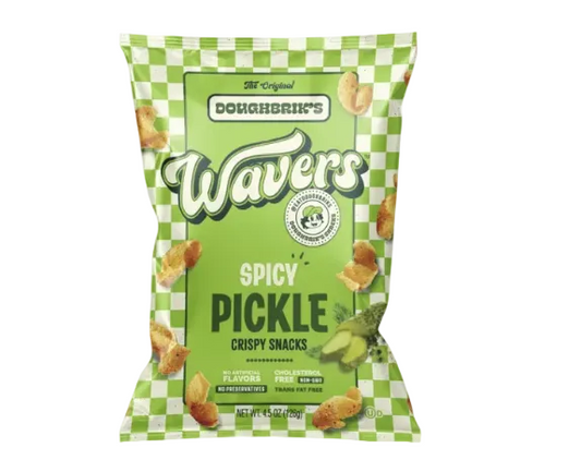 US Doughbrik's Wavers Spicy Pickle Crispy Snacks 14g