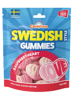 CandyCove Swedish Gummies Raspberry Heart 80g