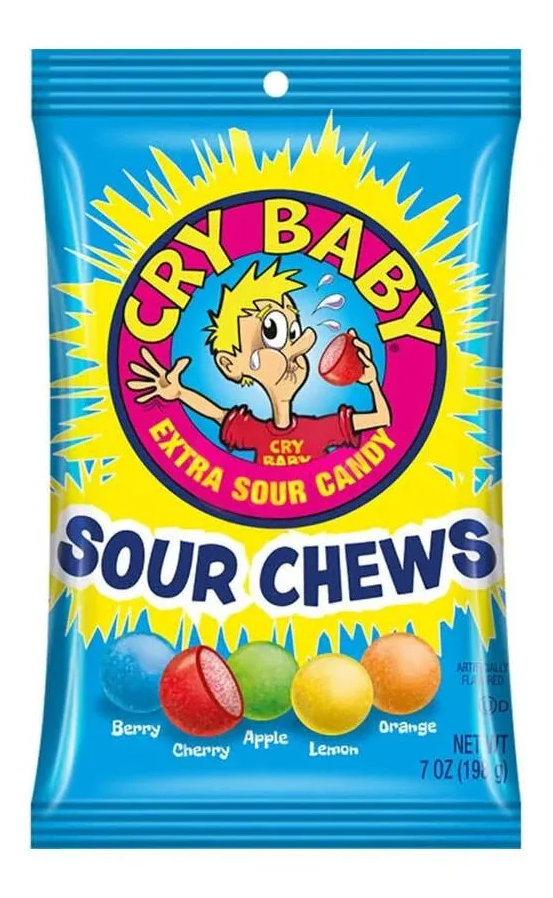 Cry Baby Sour Chews Peg Bag 198g