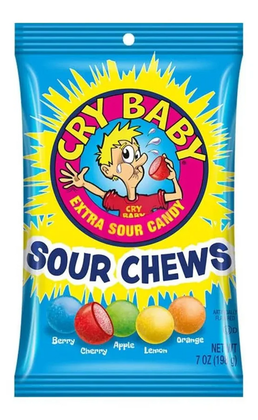 Cry Baby Sour Chews Peg Bag 198g