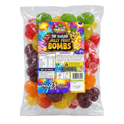 Dr Sugar Jelly Fruit Bombs 25pcs Bag 1kg