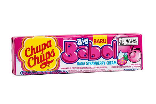 Chupa Chups Big Babol Strawberry Cream Stick 20g