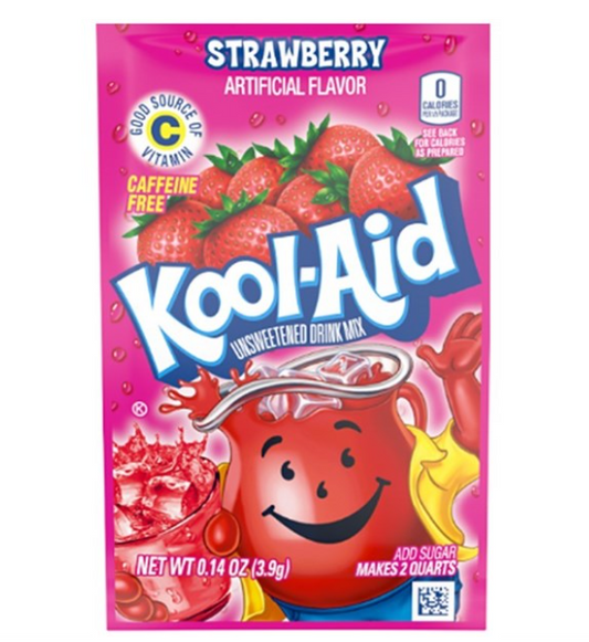 US Kool Aid Strawberry Mix 3.9g - Tom's Confectionery Warehouse
