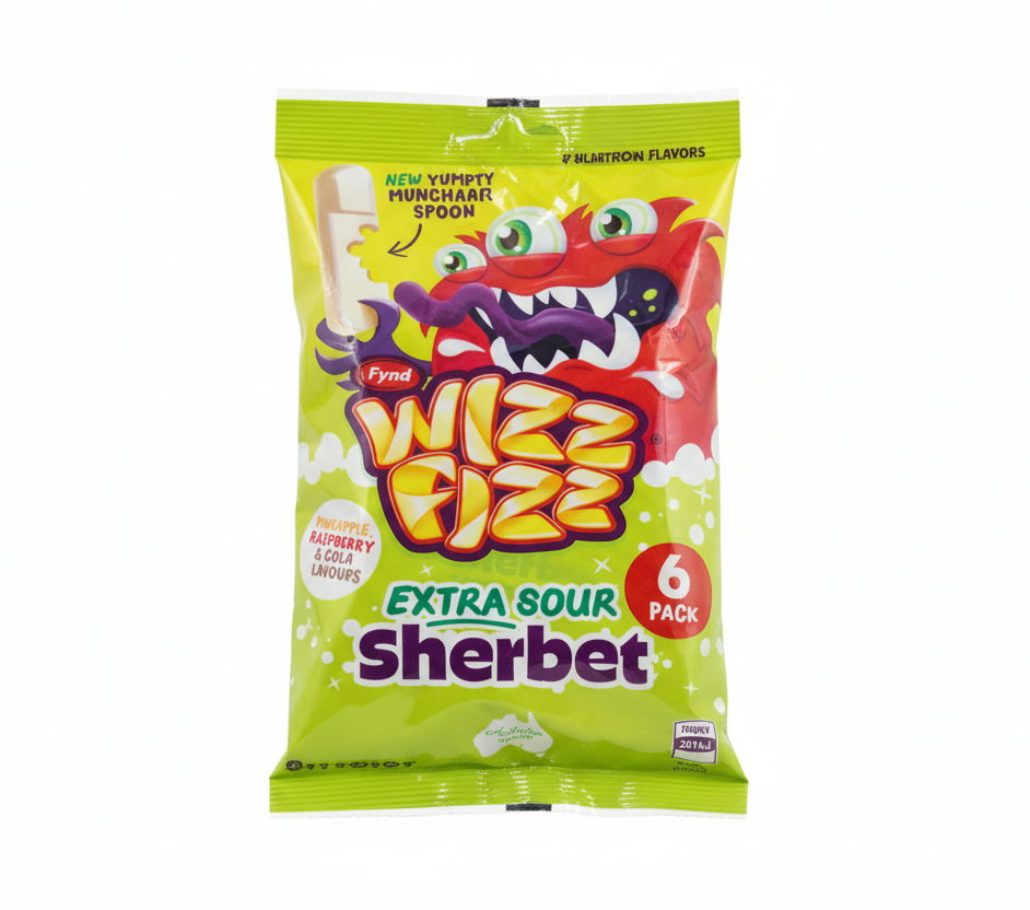 Wizz Fizz Extra Sour Sherbet 6pk 108g