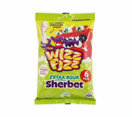 Wizz Fizz Extra Sour Sherbet 6pk 108g