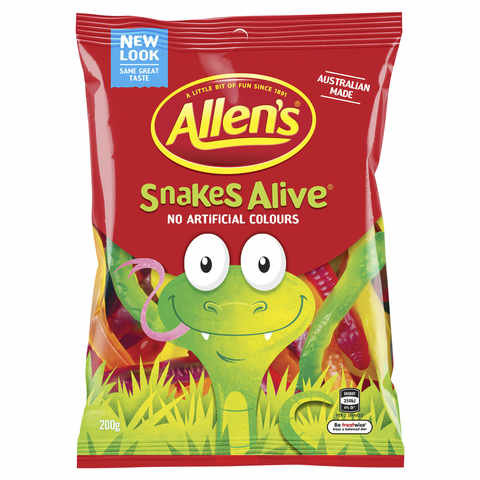 Allen's Snakes Alive Bag 200g - Tom's Confectionery Warehouse