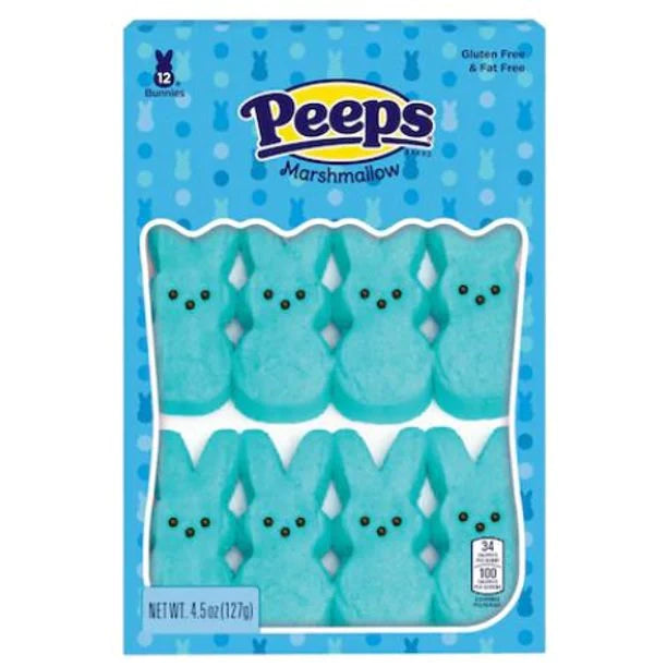 Peeps Blue Marshmallow Bunnies 12pc 127g