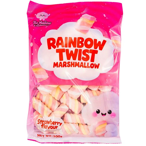 BeMallow Strawberry Twist Marshmallow Bag 100g
