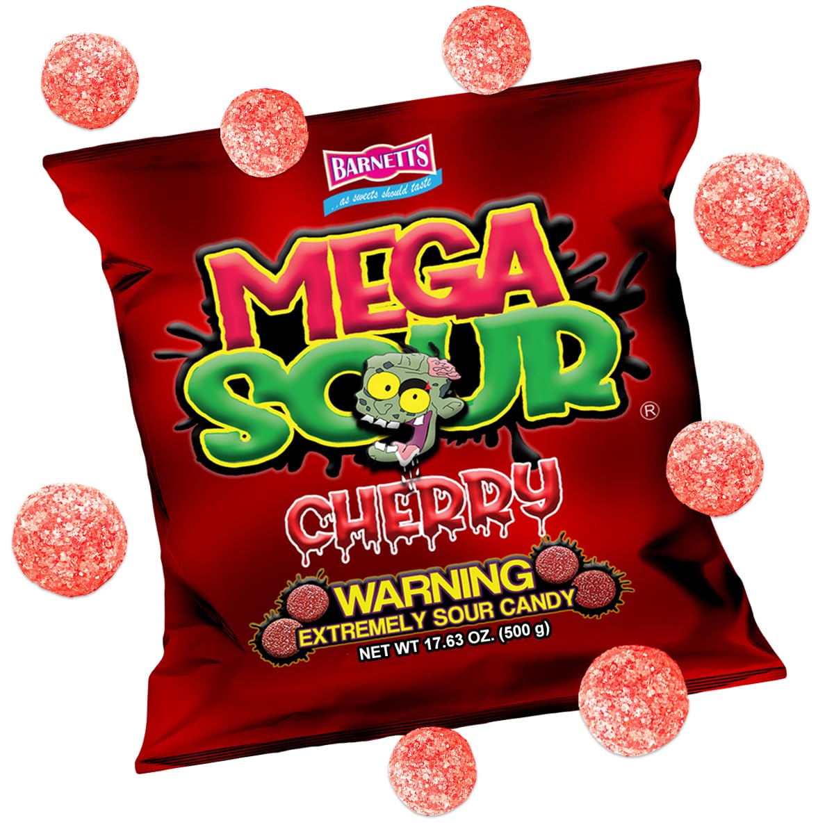 UK Barnetts Mega Sour Cherry 500g