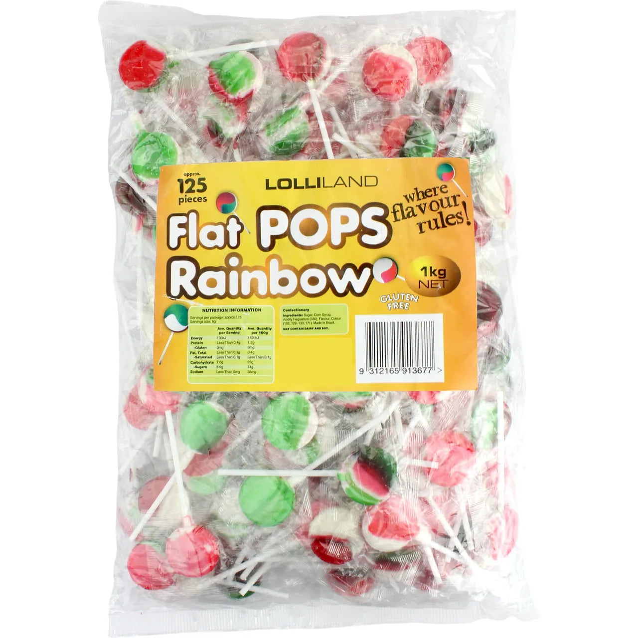 Lolliland Flat pops Rainbow - 1kg