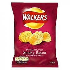 WALKERS SMOKEY BACON CRISPS 32.5G