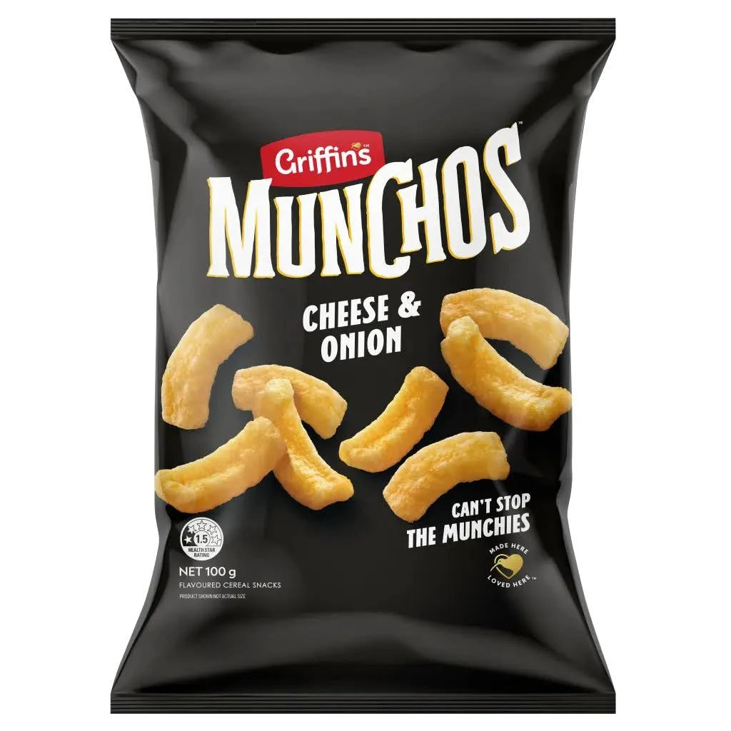 Griffins Munchos Cheese & Onion 100g - Tom's Confectionery Warehouse