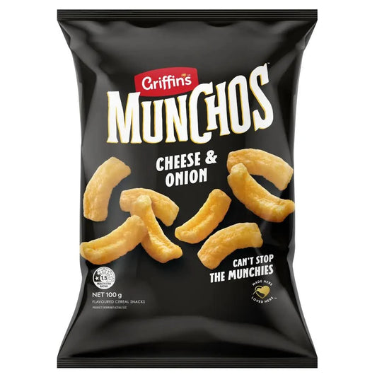 Griffins Munchos Cheese & Onion 100g - Tom's Confectionery Warehouse