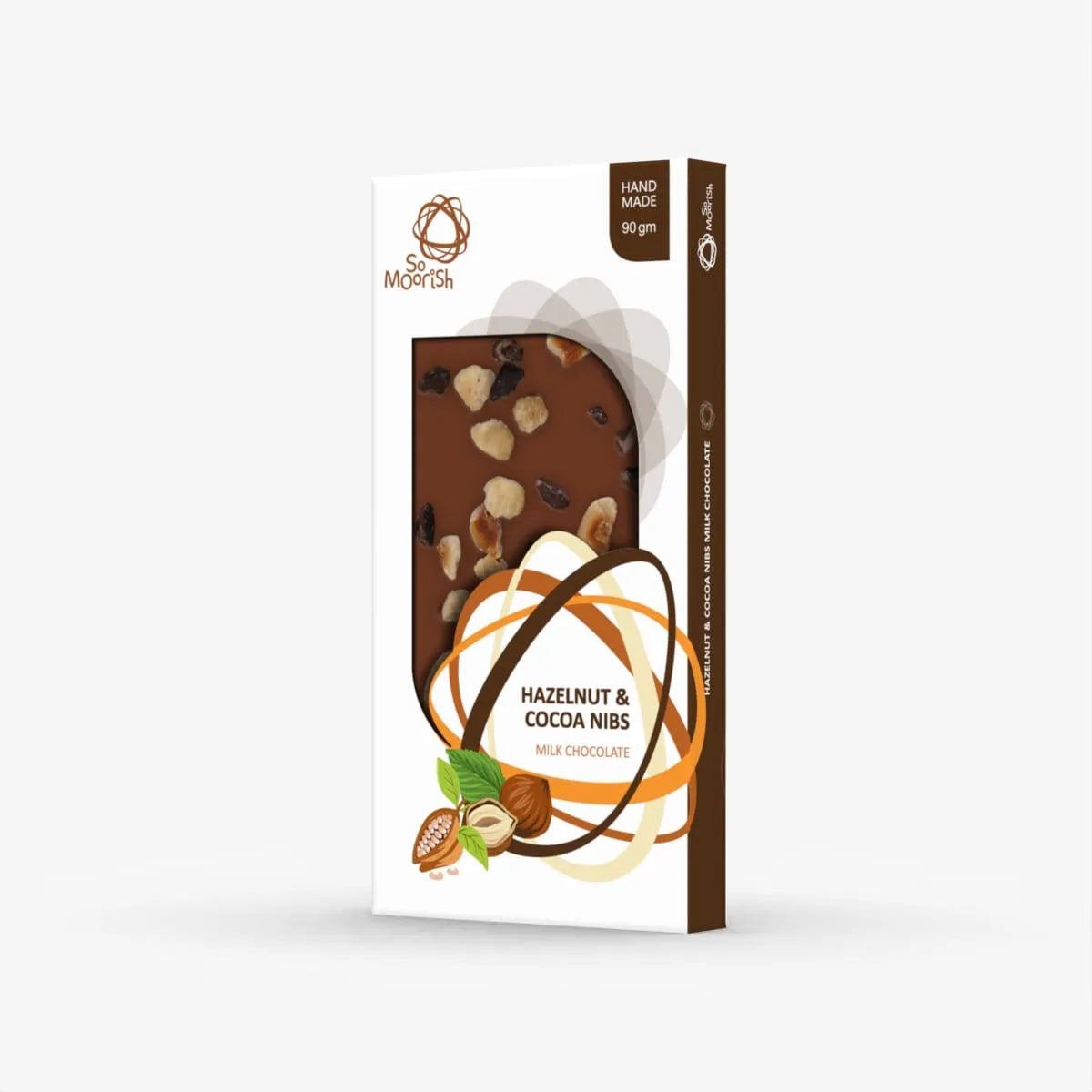 Hazelnut and Cocoa Nibs Chocolate Bar 90g