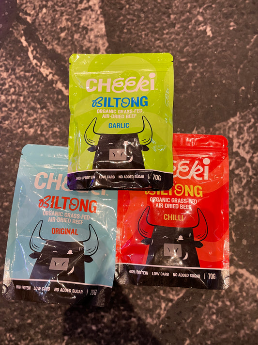 3x cheeki biltong for $33 free cooler